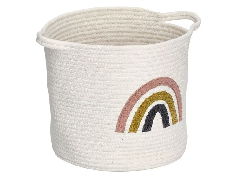 Zeller Present Spielzeugkorb Rainbow Weiss 35 x 28 cm