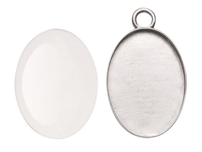 Glorex Anhänger Cabochon Oval, 27 x 19 mm
