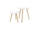 Songmics Beistelltisch 2er Set Weiss/Nature