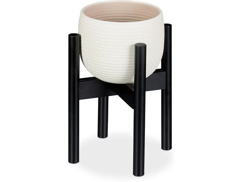 relaxdays Pflanzenständer verstellbar 35.5 cm, Schwarz