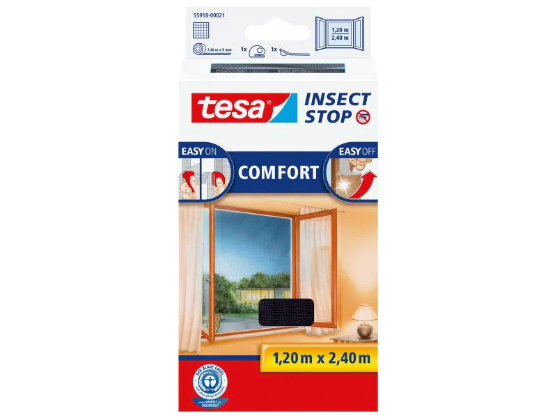 tesa Fliegengitter anthrazit, 1,2x2,4 m