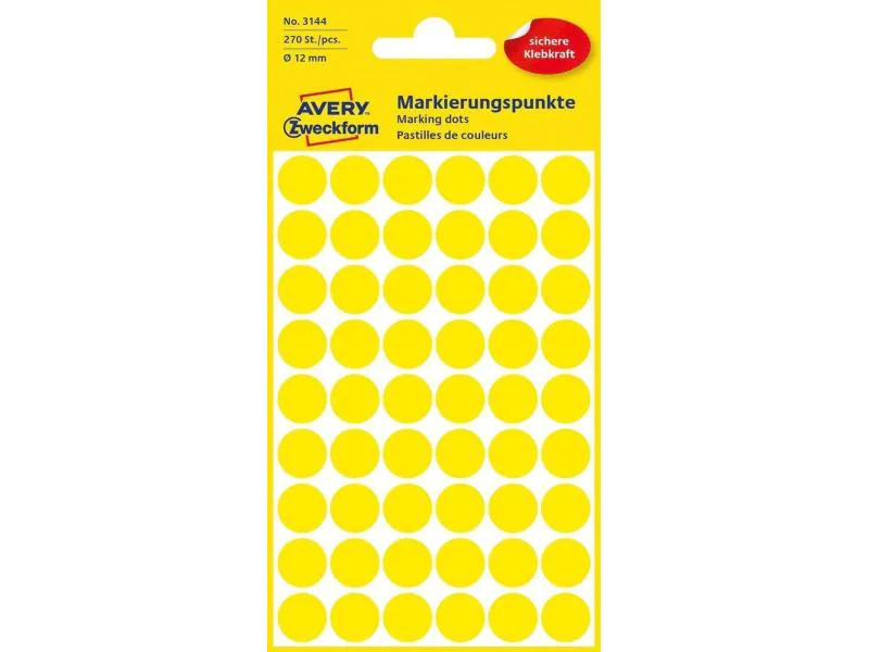 Avery Zweckform Klebepunkte 12 mm Gelb