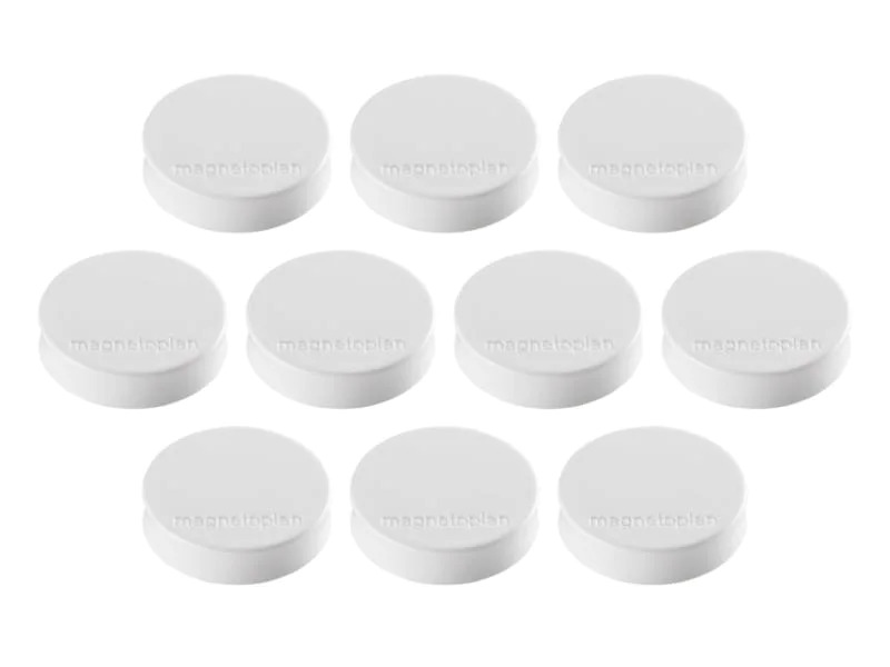 Magnetoplan Haftmagnet Ergo Medium Ø 3 cm Weiss, 10 Stück