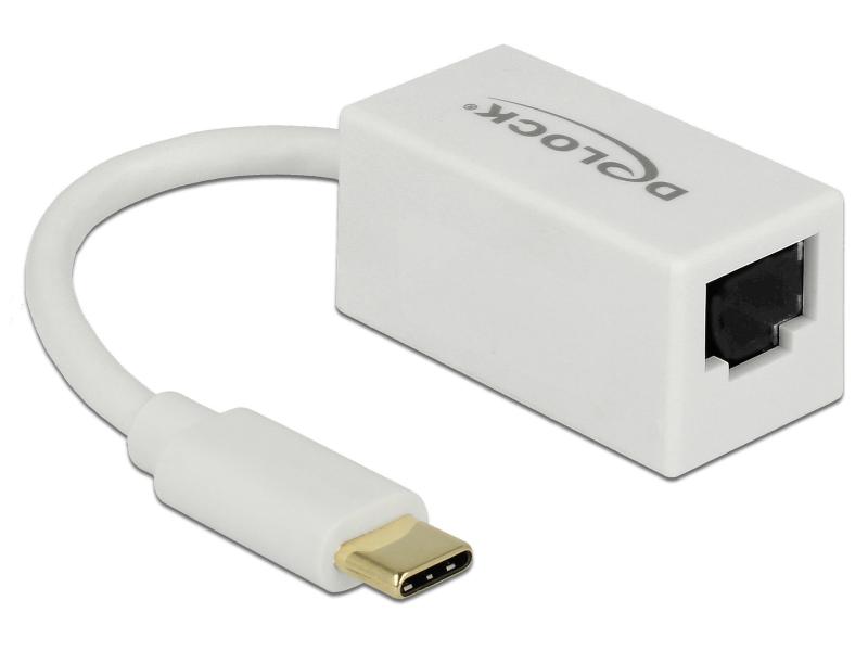 Delock Netzwerk-Adapter USB-C - RJ45 1Gbps, Weiss