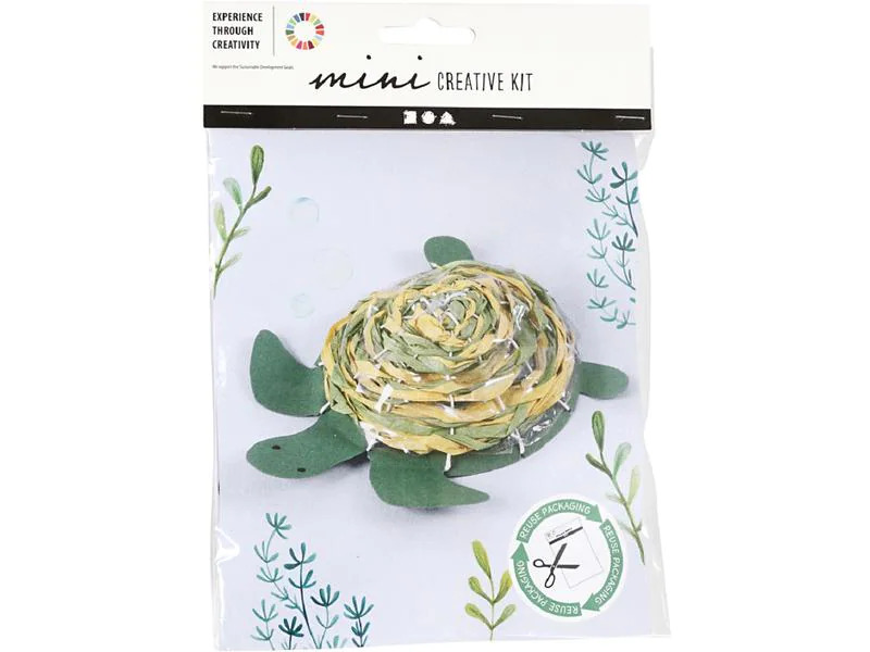 Creativ Company Bastelset Mini Schildkröte 5-teilig, Grün