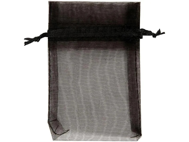 Creativ Company Organzabeutel Organza 7 x 10 cm Schwarz, 10 Stück