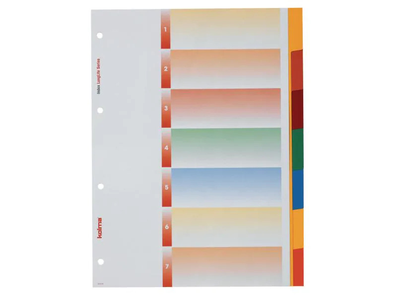 Kolma Register A4 LongLife 1-7 Farbig