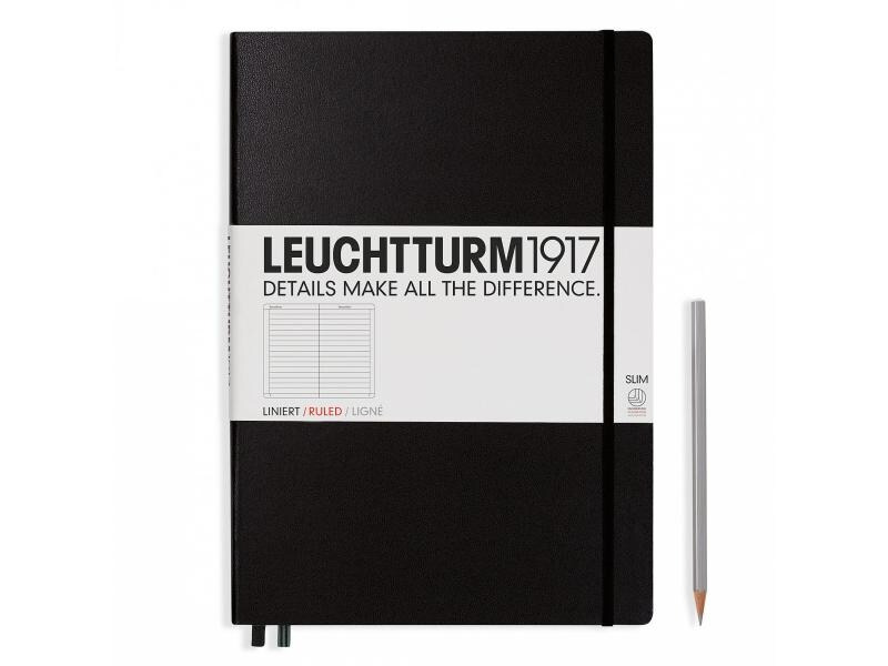 Leuchtturm Notizbuch Master Slim  A4, Liniert, Schwarz