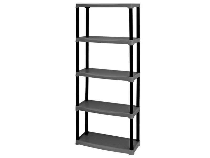 Art Plast Regal T5 Kunststoff, Grau/Schwarz