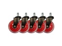 LC-Power Gaming Stuhlrollen 5er Set Rot