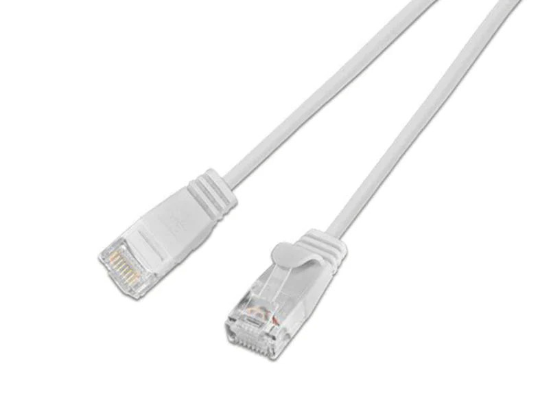 SLIM Slimpatchkabel RJ-45 - RJ-45, Cat 6, UTP, 0.15 m, Weiss