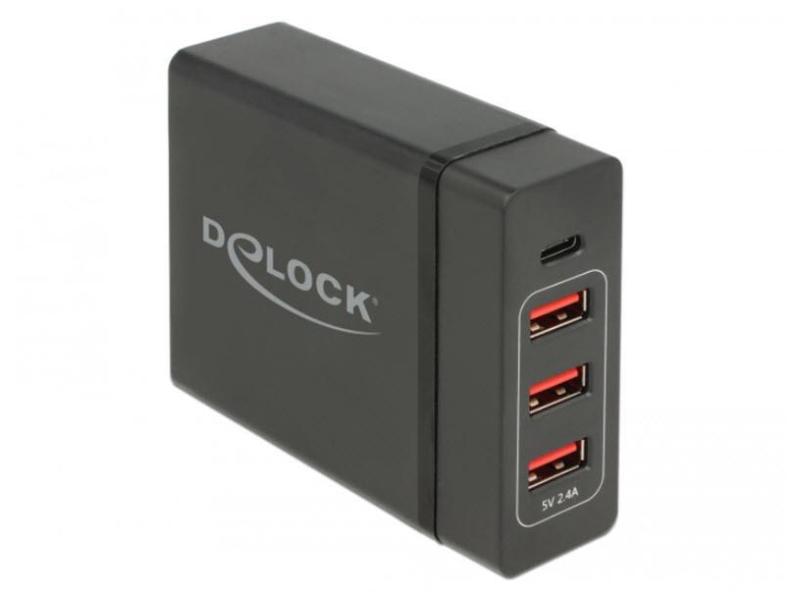 Delock USB-Wandladegerät 63974 3x USB-A + 1x USB-Type-C PD