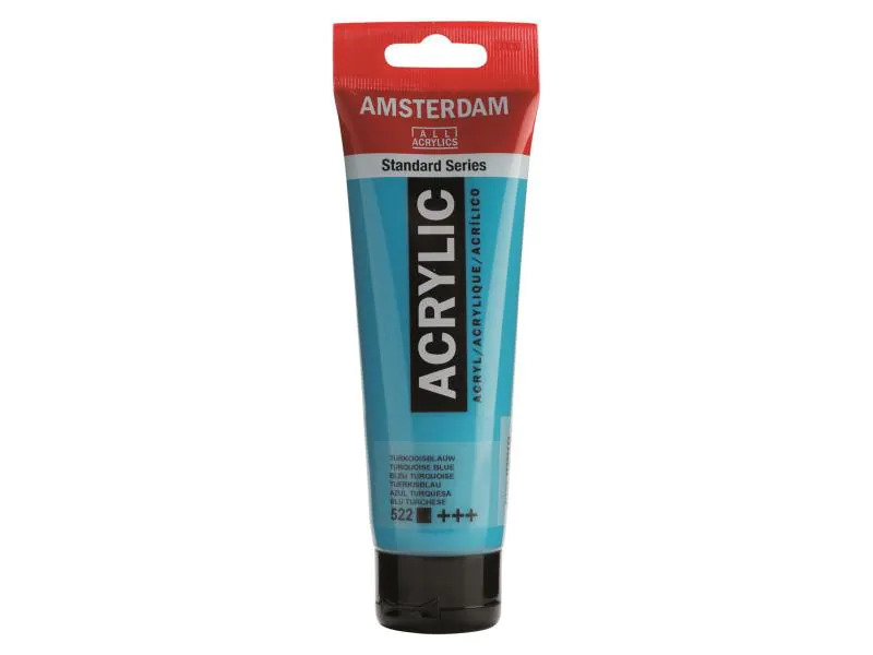Amsterdam Acrylfarbe Standard 522 Türkisblau deckend, 120 ml