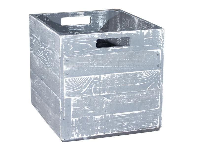 Holz Zollhaus Aufbewahrungskiste Vintage 33 x 38 cm, Grau