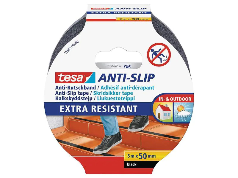 tesa Anti-Rutschband 5 m x 50 mm Schwarz