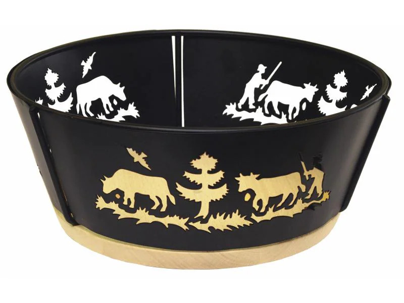 Heidi Cheese Line Fondue-Brotkorb Alpes Ø 25 cm Braun/Schwarz