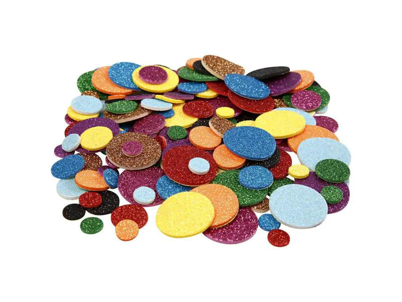 Creativ Company Moosgummi-Stanzteile Kreise 1000 Stück, Mehrfarbig