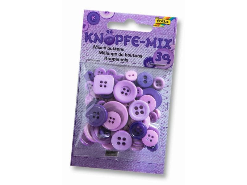 Folia Knöpfe-Mix Ton in Ton, Lila