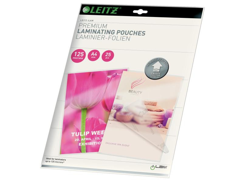 Leitz Laminierfolie Premium A4, 125 µm, 25 Stück, Glänzend