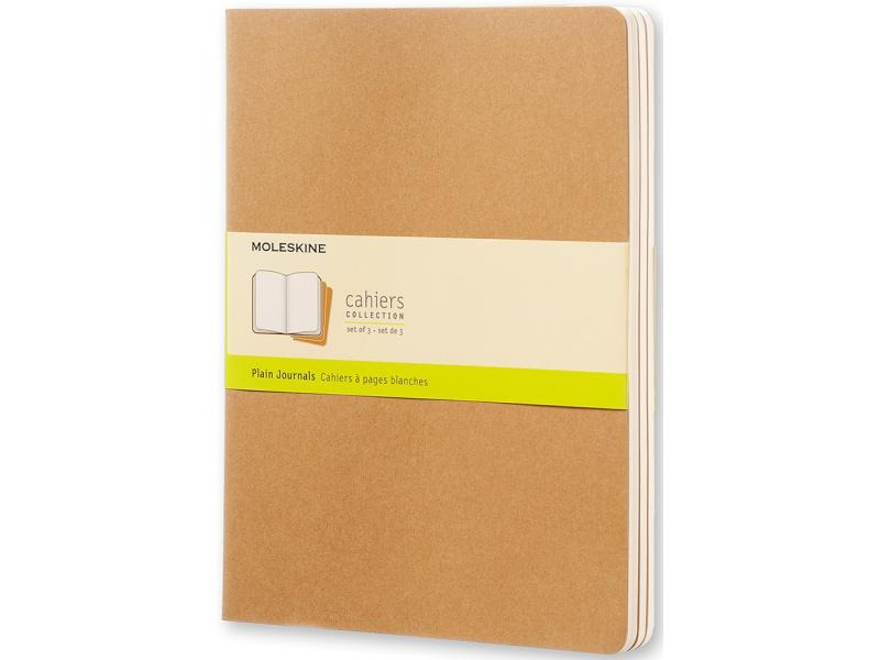 Moleskine Notizbuch XL Blanko, Hellbraun, 3er Set