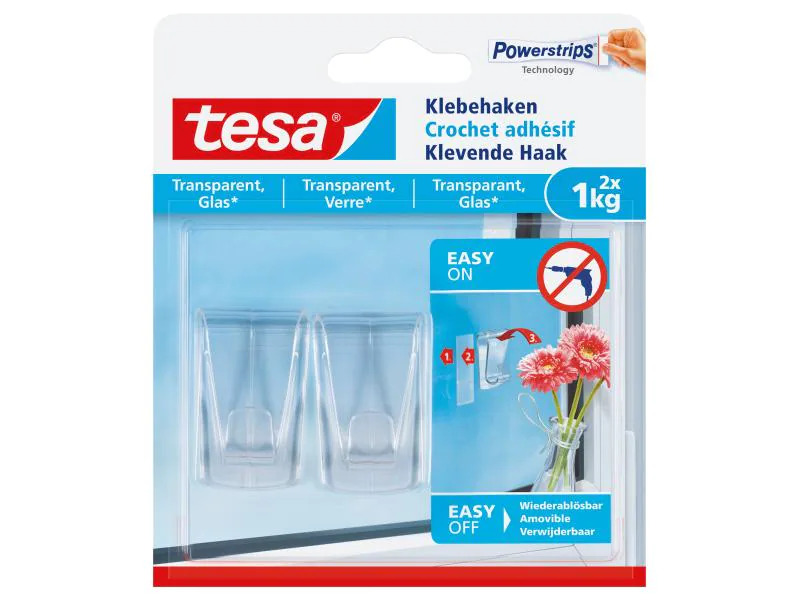 tesa Klebehaken 1 kg für transparente Flächen