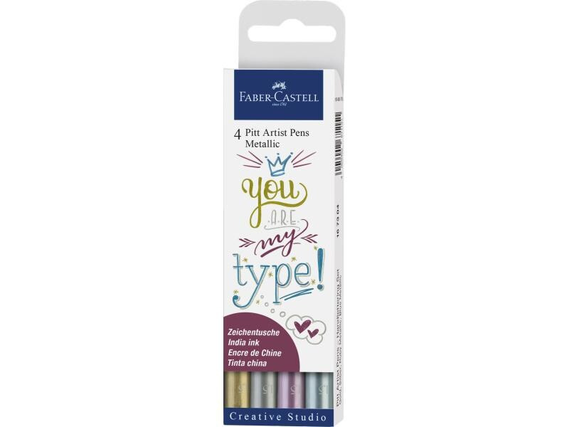 Faber-Castell Fineliner Metallic 4er Etui