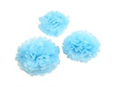 Creativ Company Pompons 20 + 24 + 30 cm 3 Stück, Hellblau