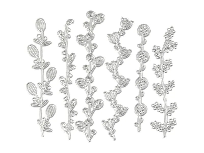 Creativ Company Stanzschablone 14.3 x 12.3 cm, Blumenranken