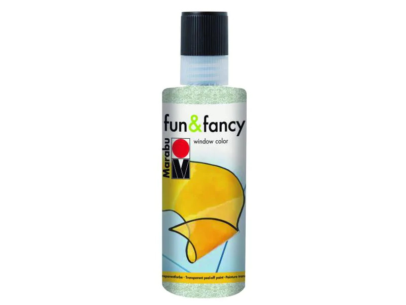Marabu Fensterfarbe Fun &amp; Fancy 80 ml, Glitter-Silber