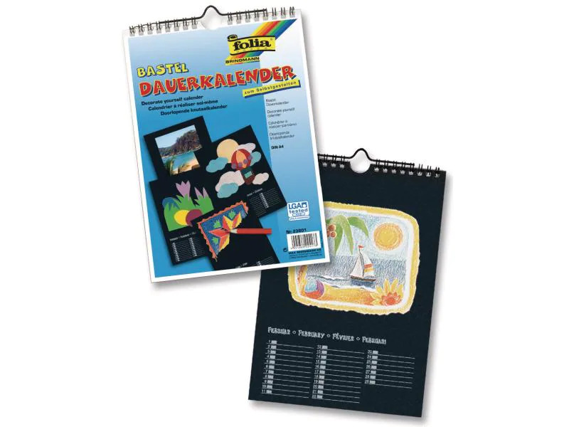 Folia Dauerkalender A4, Schwarz