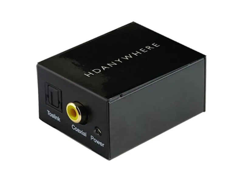 HDANYWHERE Konverter Audio DAC Digital zu Analog, Koax/Toslink – Cinch