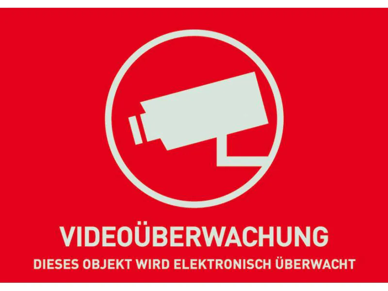 Abus Warnaufkleber Videoüberwachung DE 1 Stück, 74 x 52,5 mm