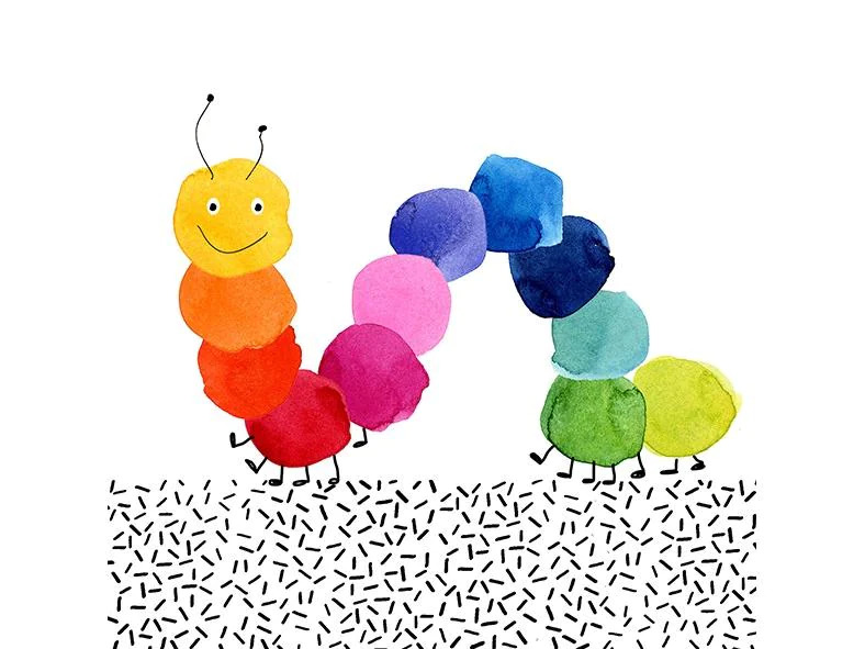 Braun + Company Papierservietten Bunte Raupe 33 cm x 33 cm, 20 Stück