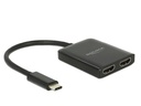 Delock Multiadapter USB-C - 2x HDMI out 4K 30Hz Splitter Schwarz