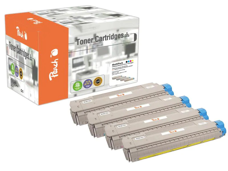 Peach Tonerset OKI C801 / 821-Series BK, C, M, Y