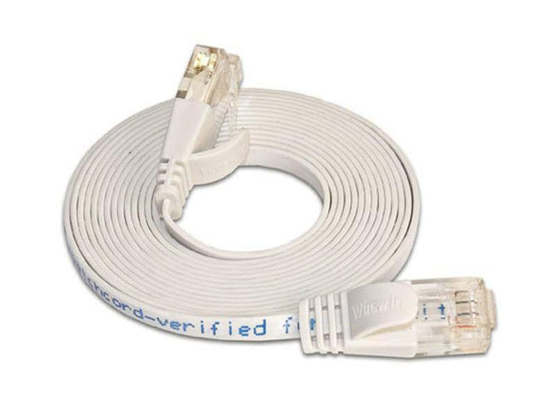 SLIM Slimpatchkabel RJ-45 - RJ-45, Cat 6, UTP, 0.1 m, Weiss