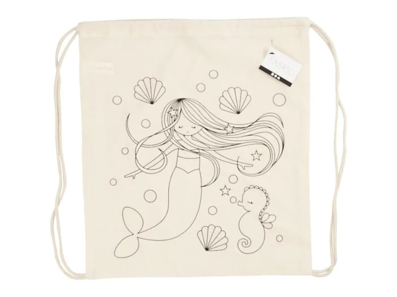 Creativ Company Turnbeutel 37 x 41 cm, Natur, Meerjungfrau, 1 Stk.