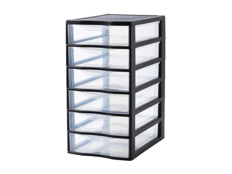 Sundis Schubladenbox Orgamix 6 kleine Schübe, Schwarz