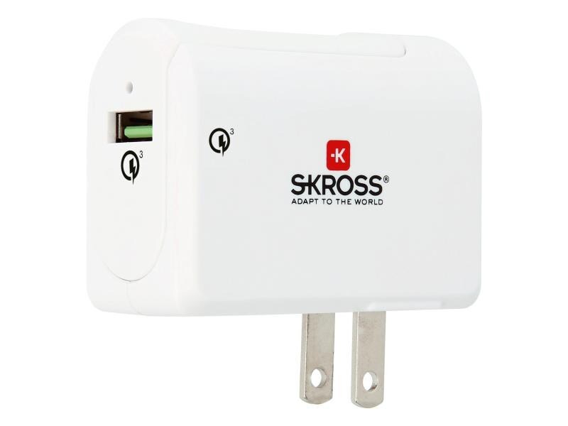SKROSS USB-Wandladegerät US QC3.0 USB-A, 18 W, Weiss