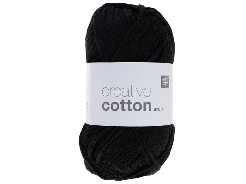 Rico Design Wolle Creative Cotton Aran 50 g Schwarz