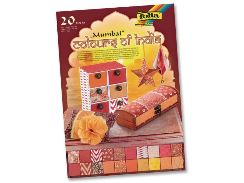 Folia Motivblock India Mumbai Farbig assortiert