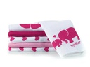MAKIAN Mulltuch 6-er Set 80 x 80 cm Pink und Weiss Elefant, Herz