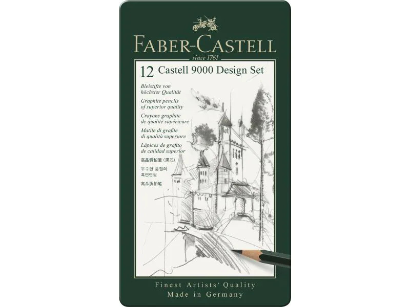 Faber-Castell Bleistift Castell 9000 5B-5H 12 Stück