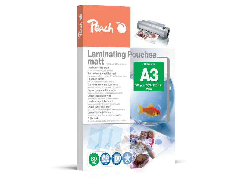 Peach Laminierfolie A3, 80 µm, 100 Stück, Matt
