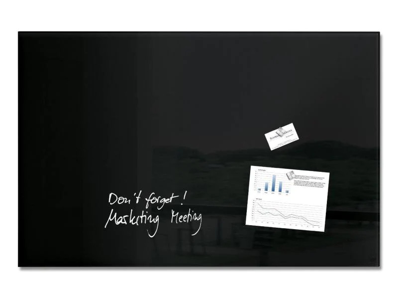 Sigel Magnethaftendes Glassboard artverum 65 cm x 100 cm, Schwarz