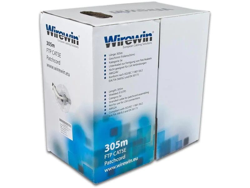 Wirewin Rangierkabel VKBOX KAT5E PATCH Cat 5e, F/UTP, 305 m, Grau