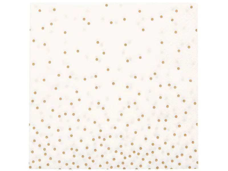 Rico Design Papierservietten 33 cm x 33 cm, 20 Stück, Gold/Weiss