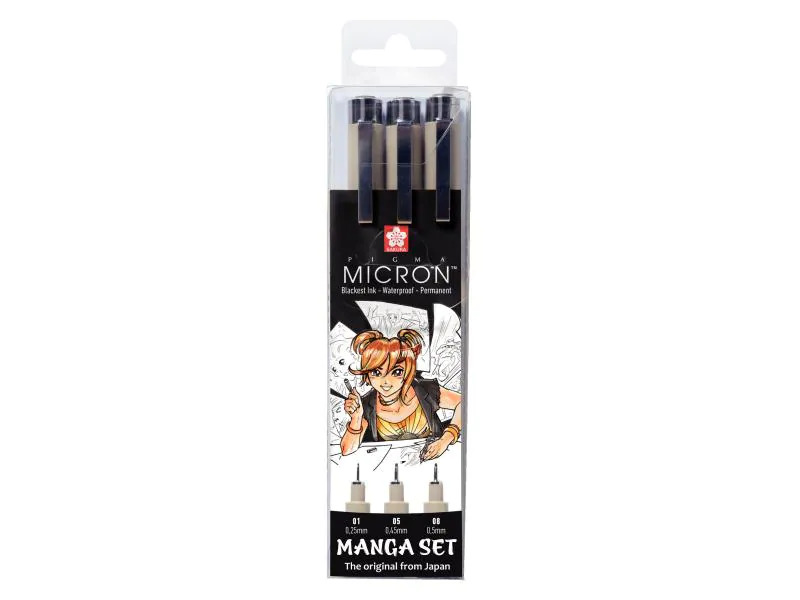 Sakura Fineliner Pigma Micron Manga 3-teilig