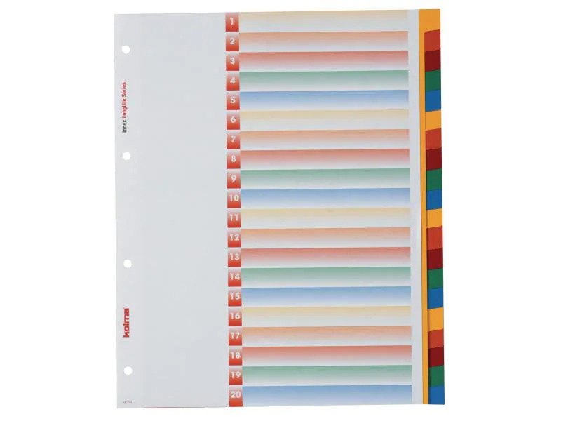 Kolma Register A4 XL LongLife 1-20 Farbig