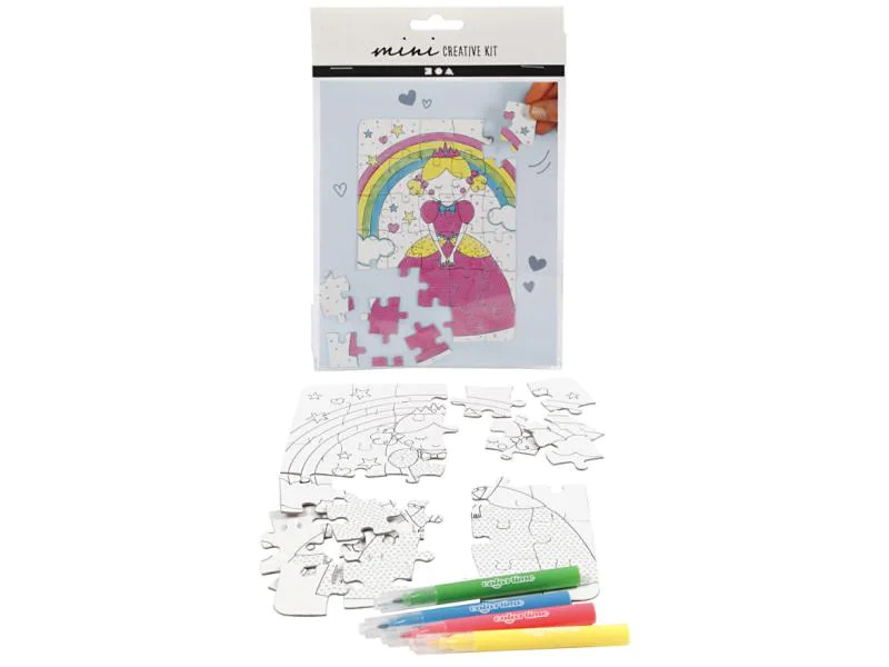 Creativ Company Bastelset Puzzle Prinzessin, Weiss, 1 Set